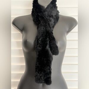Black Rabbit Fur Scarf